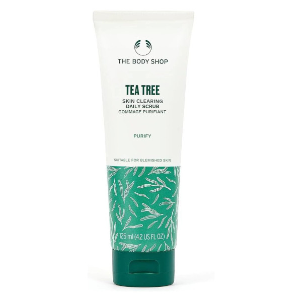 The Body Shop Tea Tree Skin Clearing Daily Scrub tējas koka skrubis sejai, 125 ml