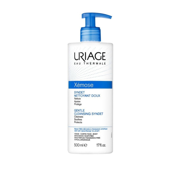 Uriage Xémose Syndet Gentle Cleansing želeja sejas un ķermeņa mazgāšanai sausai ādai, 500 ml