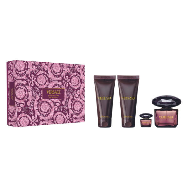 Versace Crystal Noir komplekts sievietēm (EDP, 90 ml + ķermeņa losjons, 100 ml + dušas želeja, 100 ml + EDP, 5 ml)