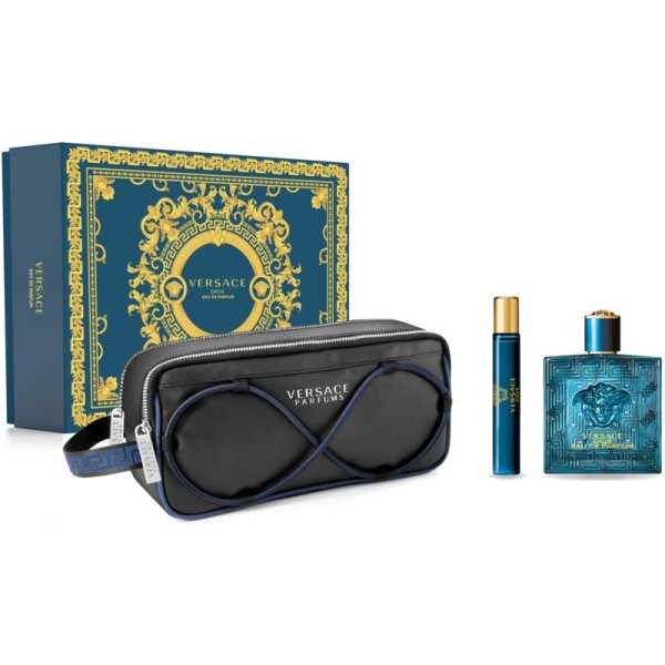 Versace Eros dāvanu komplekts vīriešiem (EDP, 100 ml + EDP, 10 ml + kosmētikas somiņa)