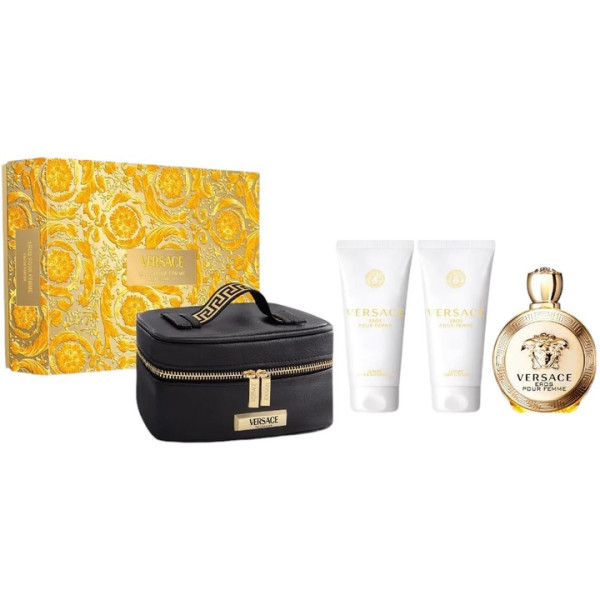 Versace Eros Pour Femme komplekts sievietēm (EDP, 100 ml + ķermeņa losjons, 100 ml + dušas želeja, 100 ml + kosmētikas līdzeklis)