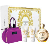 Versace Eros Pour Femme komplekts sievietēm (EDT, 100 ml + dušas želeja, 100 ml + ķermeņa losjons, 100 ml + kosmētikas somiņa)