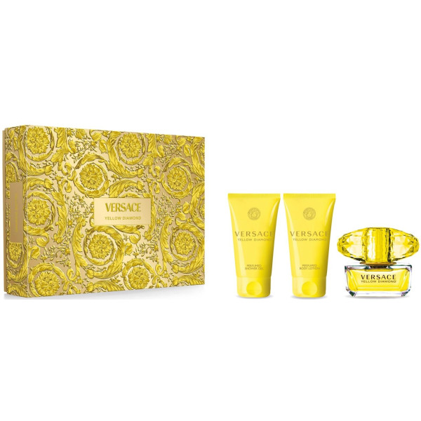 Versace Yellow Diamond komplekts sievietēm (EDT, 50 ml + ķermeņa losjons, 50 ml + dušas želeja, 50 ml)