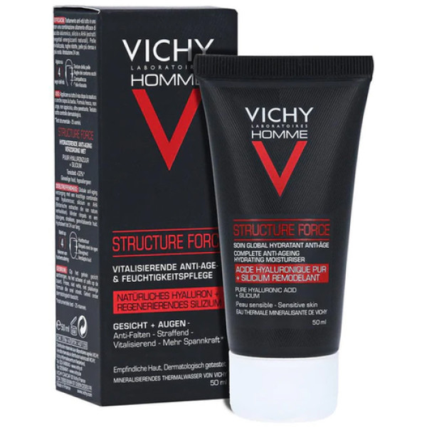 Vichy Homme Structure Force Hydrating Moisturizer mitrinošs sejas krēms vīriešiem, 50 ml