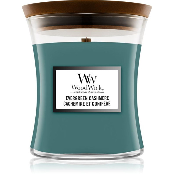 Woodwick Evergreen Cashmere aromātiskā svece, 275 g